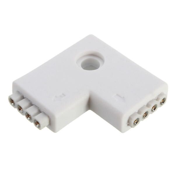 4 Pin LED Connector L Shape Connection for RGB LED Strip Light DC 12V - L